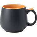 Wvkfn Wide Belly Thumb-Rest Ceramic Coffee Mug 16 oz Charcoal Apricot - Product view